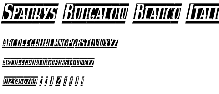 spankys bungalow blanco italico font
